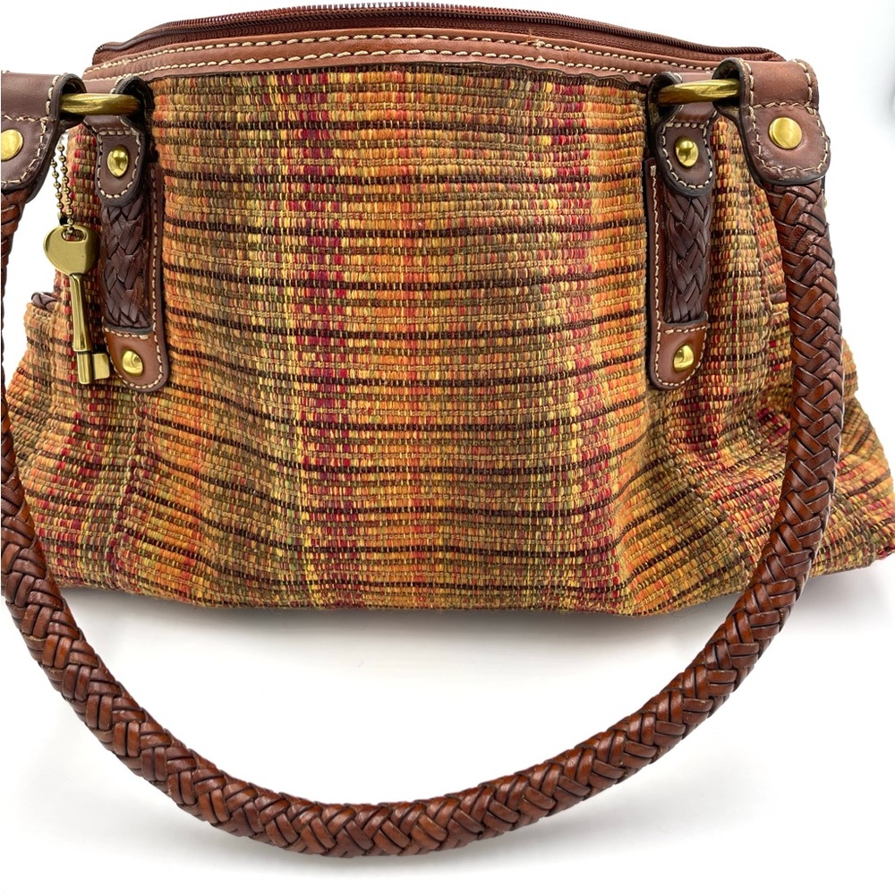 Fossil tweed bag purse Sophie satchel